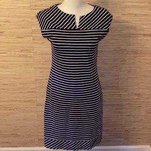 Banana republic medium navy & white stripes knit